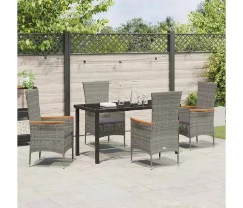 Dārza Ēdamgalda Komplekts 5 Pcs Pelēka 140 X 70 X 73 Cm Vidaxl