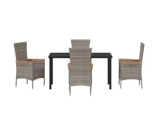 Dārza Ēdamgalda Komplekts 5 Pcs Pelēka 140 X 70 X 73 Cm Vidaxl