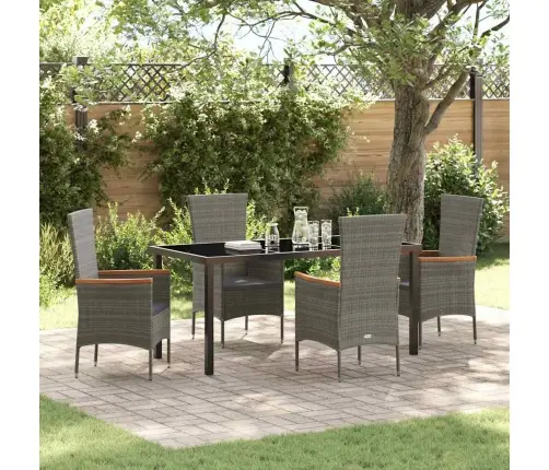 Sodo Valgomojo Komplektas Su Pagalve 5 Pcs Pilka