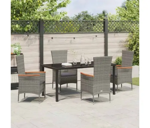 Sodo Valgomojo Komplektas Su Pagalve 5 Pcs Pilka