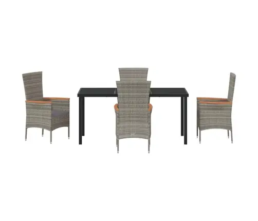 Sodo Valgomojo Komplektas Su Pagalve 5 Pcs Pilka