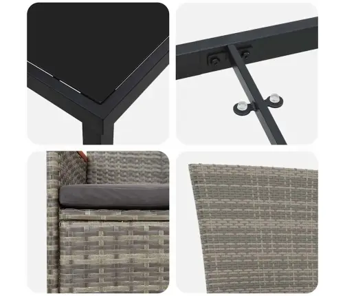 Aia Söögilaudade Komplekt 7 Pcs Hall Pulbervärvitud Teras