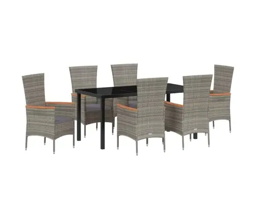 7 Daļu Dārza Ēdamgalds 7 Pcs Pelēka 160 X 80 X 73 Cm Vidaxl