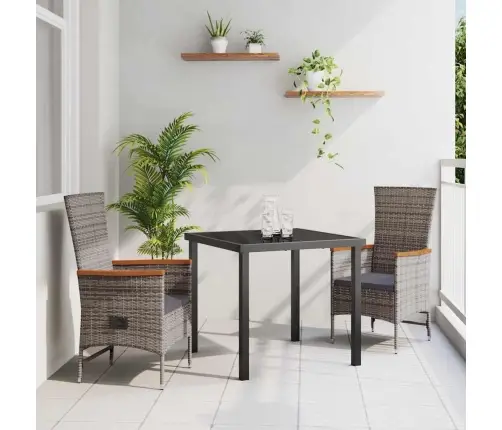 Āra Krēsli 3 Pcs Pelēka Tumši Pelēka 80 X 80 X 73 Cm Vidaxl