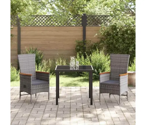 Āra Krēsli 3 Pcs Pelēka Tumši Pelēka 80 X 80 X 73 Cm Vidaxl