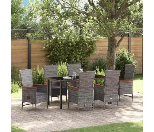 Sodo Valgomojo Komplektas Su Pagalve 7 Pcs Pilka