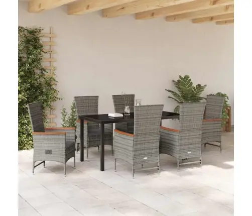 Sodo Valgomojo Komplektas Su Pagalve 7 Pcs Pilka