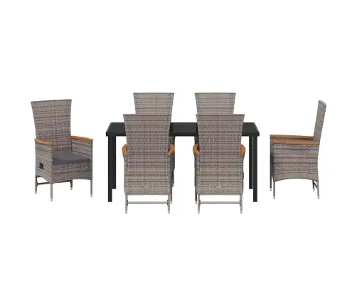 Sodo Valgomojo Komplektas Su Pagalve 7 Pcs Pilka