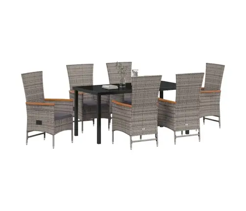 Sodo Valgomojo Komplektas Su Pagalve 7 Pcs Pilka