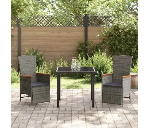 Regulējamie Dārza Krēsli Ar Spilvenu 3 Pcs Pelēka Tumši Pelēks Vidaxl