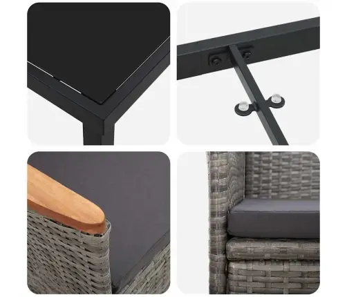 Aia Söögilaudade Komplekt Padjaga 5 Pcs Hall Polürotang