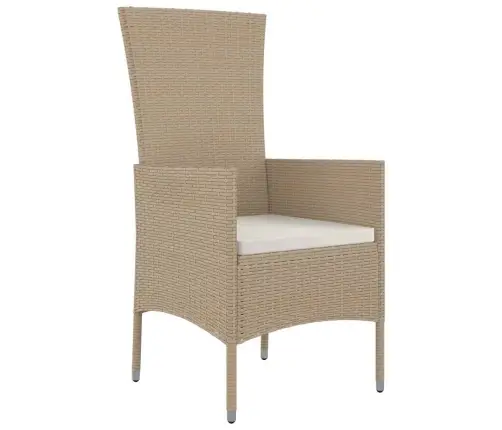 Dārza Ēdamistabas Komplekts 5 Pcs Bēša Melna 140 X 70 X 73 Cm Vidaxl