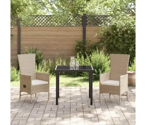 Āra Krēsli Ar Spilveniem 3 Pcs Bēša Krēmkrāsas 80 X 80 X 73 Cm Vidaxl