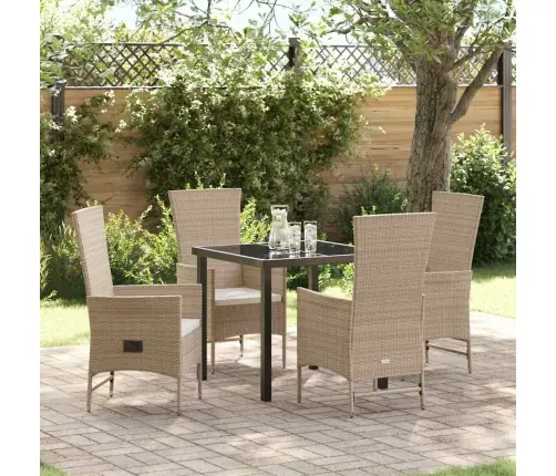 Aia Söögilaudade Komplekt Padjaga 5 Pcs Beež Polürotang