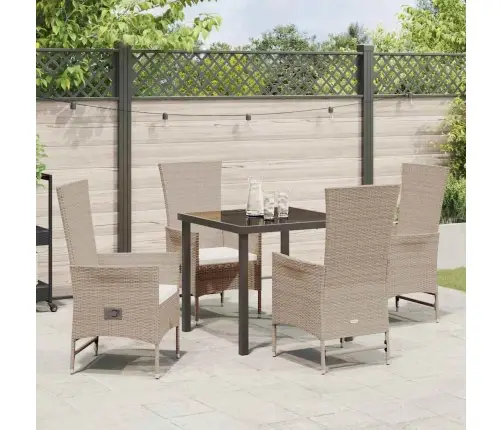 Aia Söögilaudade Komplekt Padjaga 5 Pcs Beež Polürotang