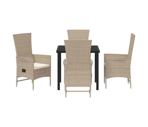 Aia Söögilaudade Komplekt Padjaga 5 Pcs Beež Polürotang