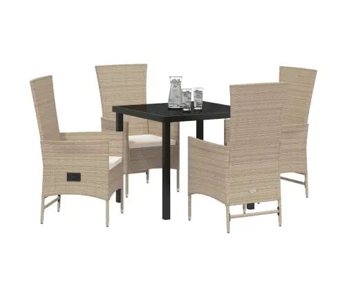 Aia Söögilaudade Komplekt Padjaga 5 Pcs Beež Polürotang