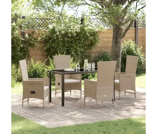 Āra Krēslu Komplekts 5 Pcs Bēša, Krēmkrāsas 140 X 70 X 73 Cm Vidaxl