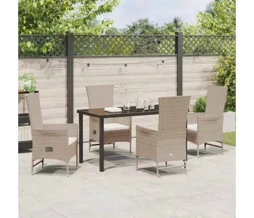 Āra Krēslu Komplekts 5 Pcs Bēša, Krēmkrāsas 140 X 70 X 73 Cm Vidaxl