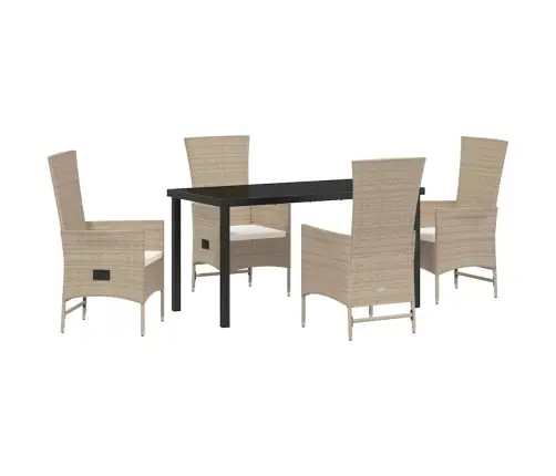 Āra Krēslu Komplekts 5 Pcs Bēša, Krēmkrāsas 140 X 70 X 73 Cm Vidaxl