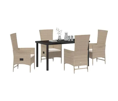 Āra Krēslu Komplekts 5 Pcs Bēša, Krēmkrāsas 140 X 70 X 73 Cm Vidaxl