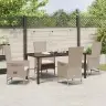 Āra Krēslu Komplekts 5 Pcs Beige Un Krēmbalta 160 X 80 X 73 Cm Vidaxl