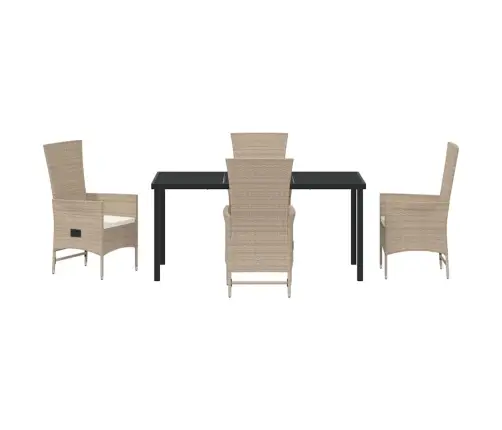 Āra Krēslu Komplekts 5 Pcs Beige Un Krēmbalta 160 X 80 X 73 Cm Vidaxl