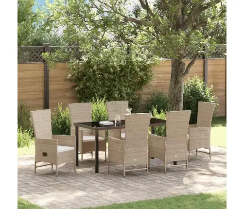 Āra Krēslu Komplekts 7 Pcs Bēša, Krēmkrāsas 160 X 80 X 73 Cm Vidaxl