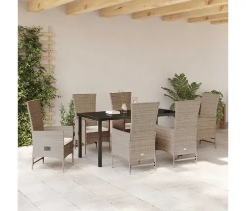 Āra Krēslu Komplekts 7 Pcs Bēša, Krēmkrāsas 160 X 80 X 73 Cm Vidaxl