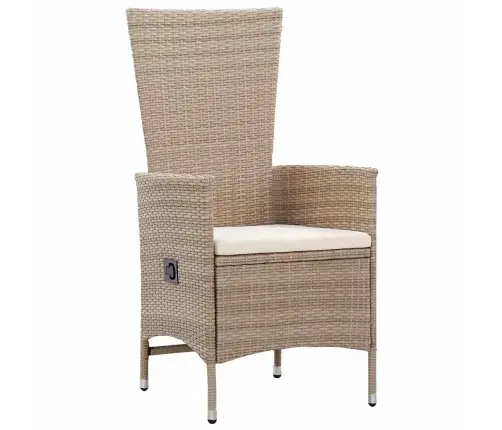 Āra Krēslu Komplekts 7 Pcs Bēša, Krēmkrāsas 160 X 80 X 73 Cm Vidaxl