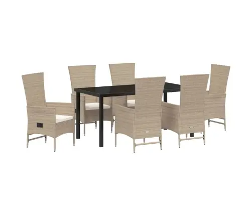 Āra Krēslu Komplekts 7 Pcs Bēša, Krēmkrāsas 160 X 80 X 73 Cm Vidaxl