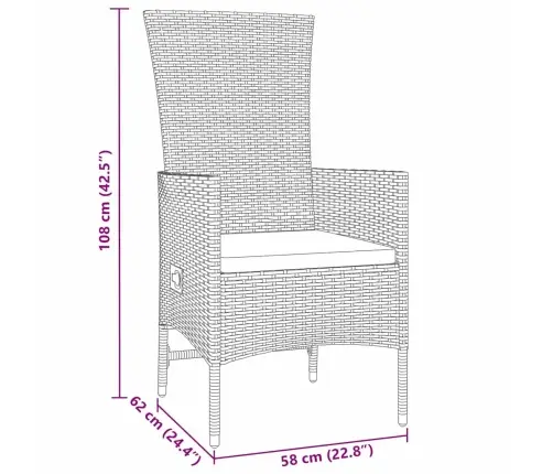 Guļus Dārza Krēslu Komplekts Ar Spilvenu 3 Pcs Bēša Krēmkrāsa Vidaxl