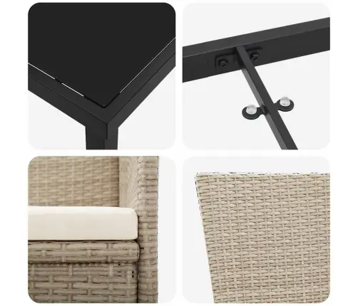 Regulējamu Dārza Krēslu Komplekts 5 Pcs Bēša 140 X 70 X 73 Cm Vidaxl