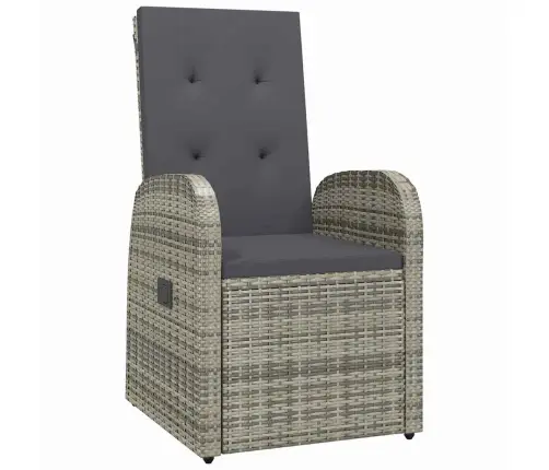 Āra Mēbeļu Komplekts 3 Pcs Pelēka 80 X 80 X 73 Cm Pe Ratanis Vidaxl