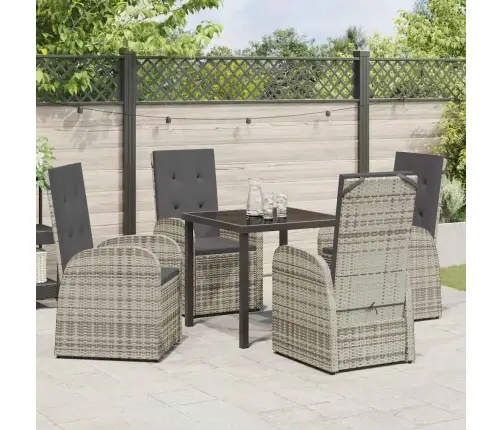 Āra Mēbeļu Komplekts 5 Pcs Pelēka Tumši Pelēks 80 X 80 X 73 Cm Vidaxl