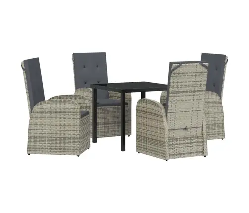 Āra Mēbeļu Komplekts 5 Pcs Pelēka Tumši Pelēks 80 X 80 X 73 Cm Vidaxl