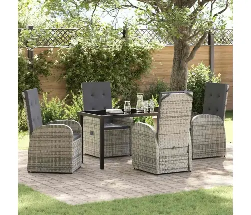 Āra Mēbeļu Komplekts 5 Pcs Pelēka 140 X 70 X 73 Cm Pe Ratanis Vidaxl