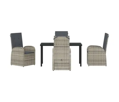 Āra Mēbeļu Komplekts 5 Pcs Pelēka 140 X 70 X 73 Cm Pe Ratanis Vidaxl