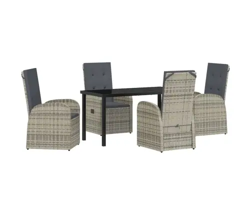 Āra Mēbeļu Komplekts 5 Pcs Pelēka 140 X 70 X 73 Cm Pe Ratanis Vidaxl