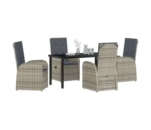 Āra Mēbeļu Komplekts 5 Pcs Pelēka 140 X 70 X 73 Cm Pe Ratanis Vidaxl