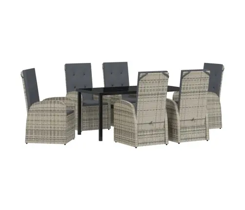 Āra Mēbeļu Komplekts 7 Pcs Pelēka 160 X 80 X 73 Cm Pe Ratanis Vidaxl