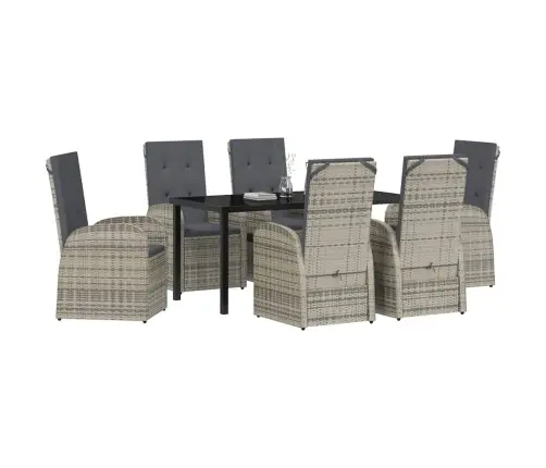 Āra Mēbeļu Komplekts 7 Pcs Pelēka 160 X 80 X 73 Cm Pe Ratanis Vidaxl