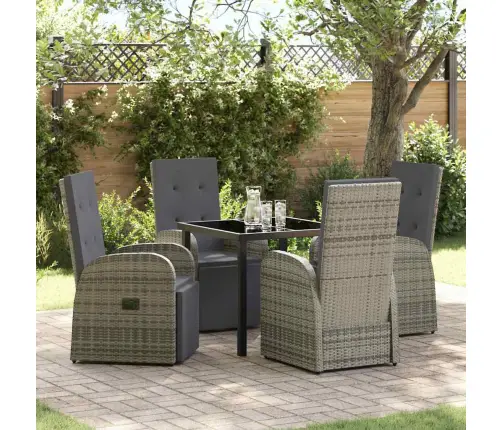 Dārza Ēdamistabas Komplekts 5 Pcs Pelēka 80 X 80 X 73 Cm Vidaxl