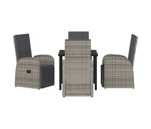 Dārza Ēdamistabas Komplekts 5 Pcs Pelēka 80 X 80 X 73 Cm Vidaxl