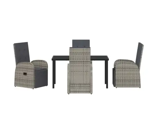 Sodo Valgomojo Komplektas Su Pagalve 5 Pcs Pilka Poliratanas