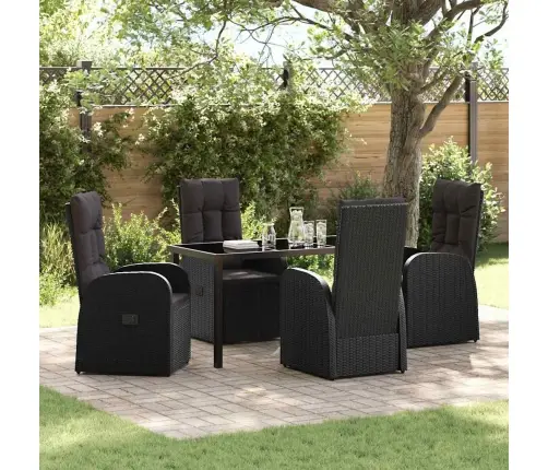 Atzveltnes Dārza Krēsli 5 Pcs Melna 140 X 70 X 73 Cm Vidaxl