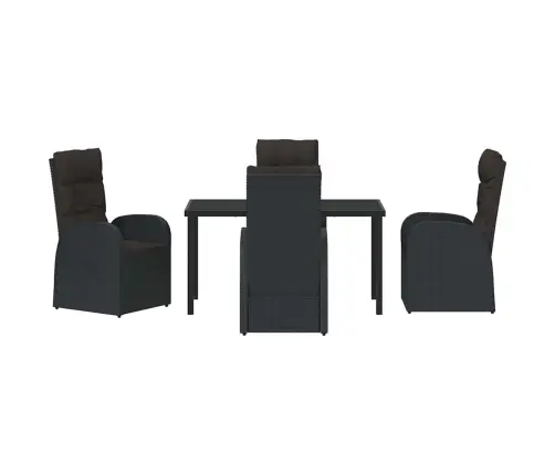 Atzveltnes Dārza Krēsli 5 Pcs Melna 140 X 70 X 73 Cm Vidaxl