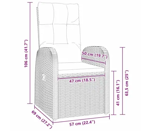 Aia Söögilaudade Komplekt Padjaga 7 Pcs Must Polürotang