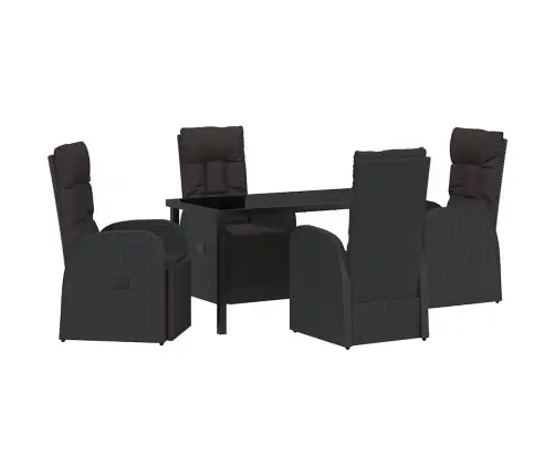 Regulējamie Dārza Krēsli 5 Pcs Melna 140 X 70 X 73 Cm Vidaxl