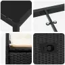 5 Gab. Dārza Ēdamgalda Komplekts Ar Spilveniem, Melns Polio Rotangs Vidaxl